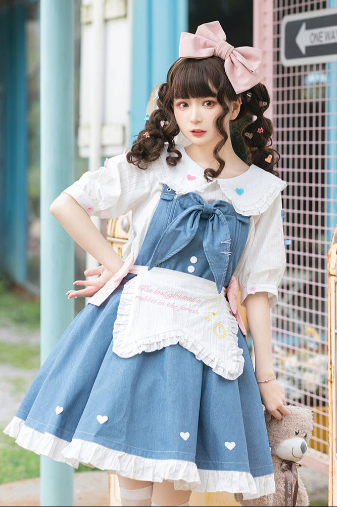 + デニムエプロン ロリータインナーウェア ジャンパースカート ライトドール 生