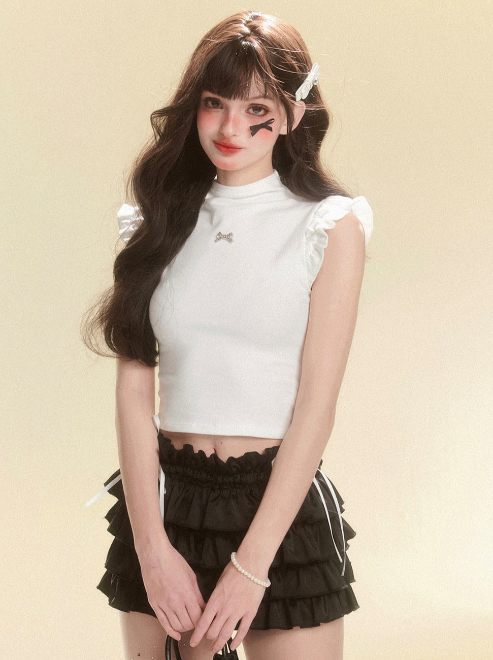 Ärmelloses Top mit ausgestelltem Band