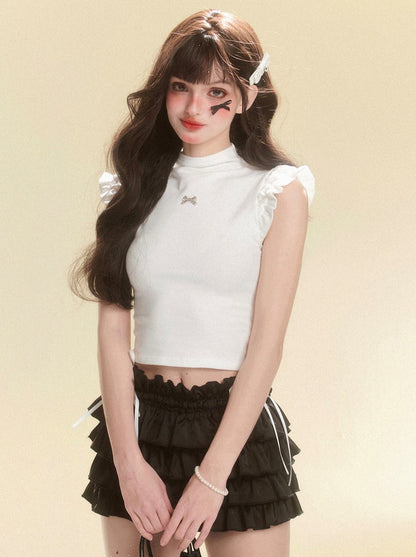 Ärmelloses Top mit ausgestelltem Band