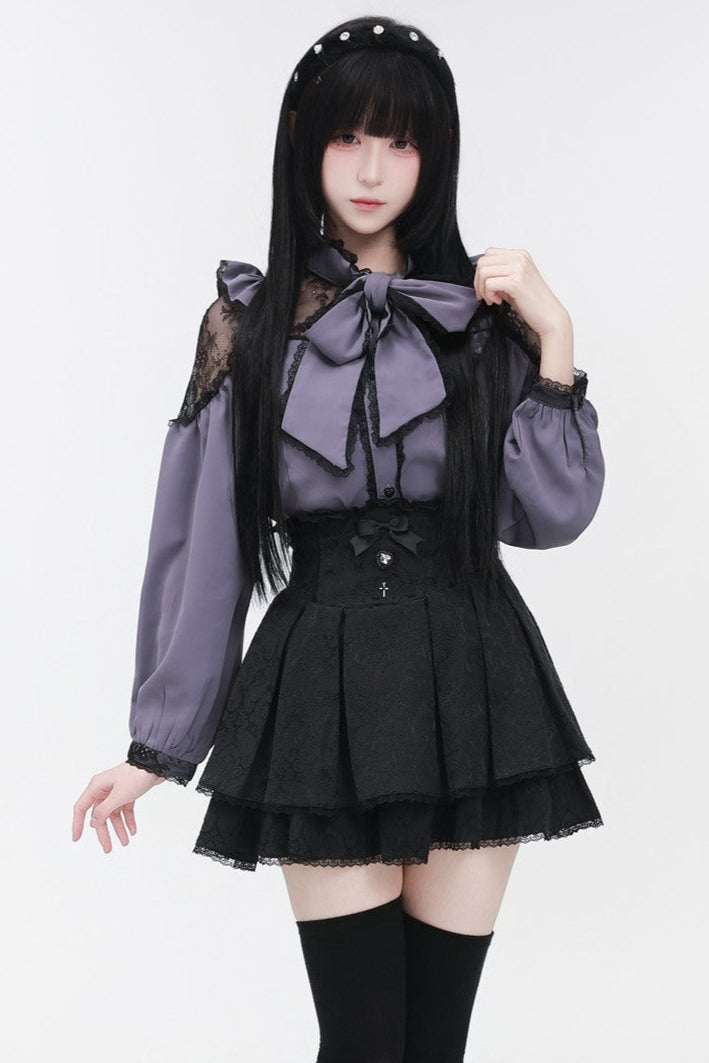 レースリボンブラウスショルダー