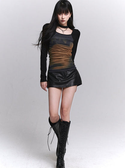 Cool Top Halter Gradient Neck