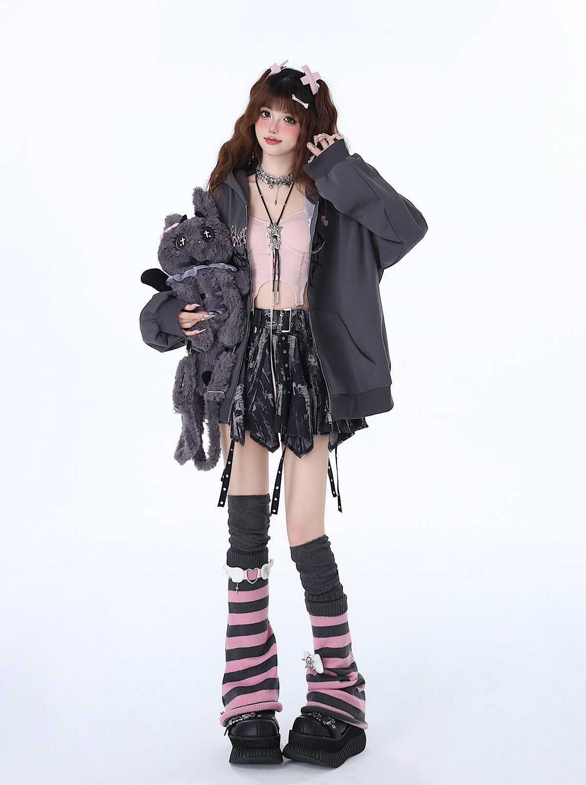 Vielseitiger Nischen-Hoodie Punk Loose Sweet