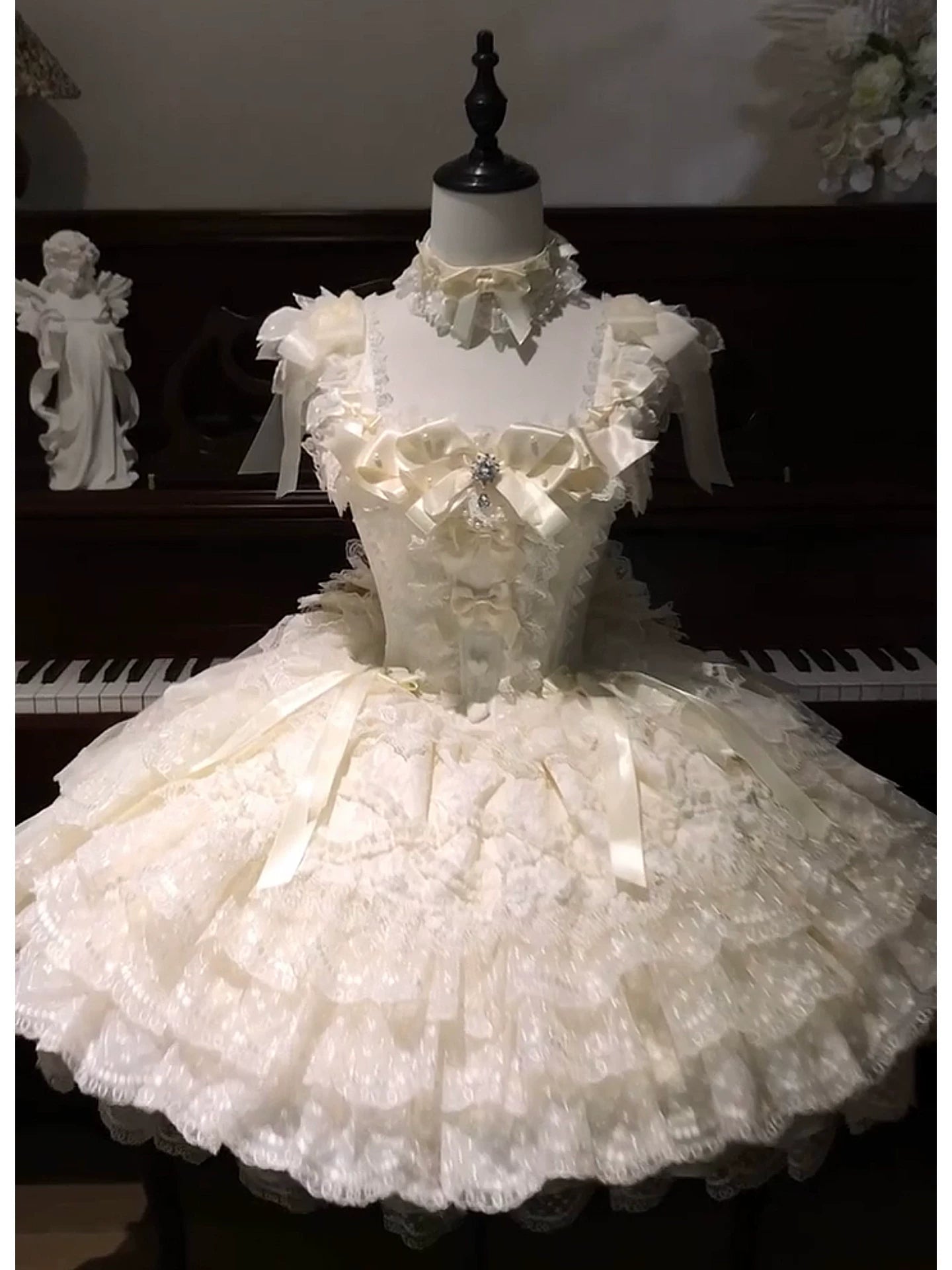 Camellia Dream Lolita Evening Cake Puff Dress