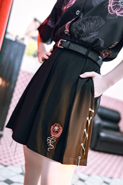 フラワーハーフチャイナボーンパンツ