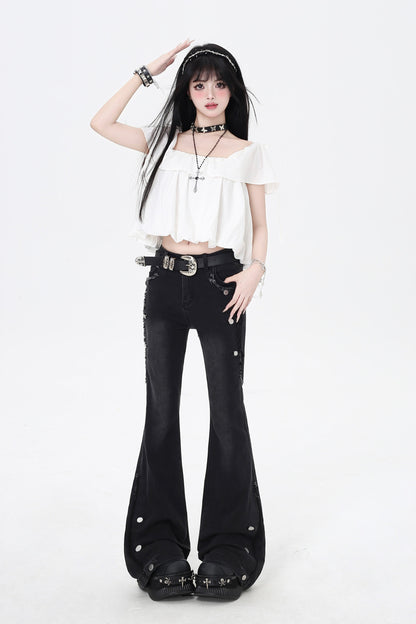 Drawstring One-Shoulder Skirt Top 3-Style