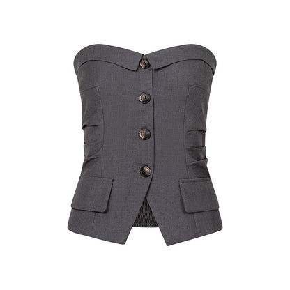 グレーのアップセットビスチェ