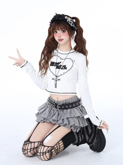 Love Fit Retro Girl Pin Print Top Schlank Hot