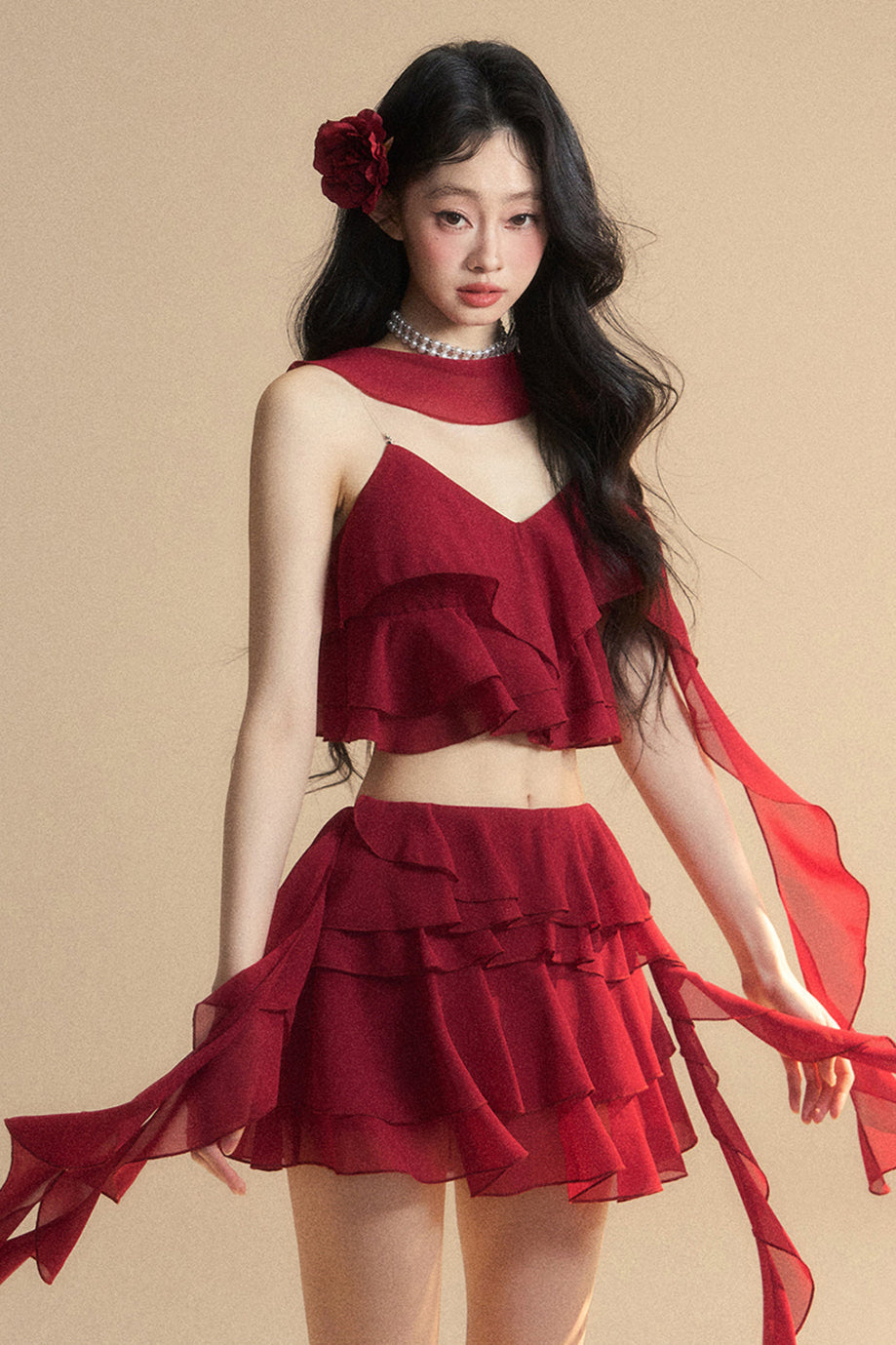 スカート+ショートキャミソール アニメ シフォン