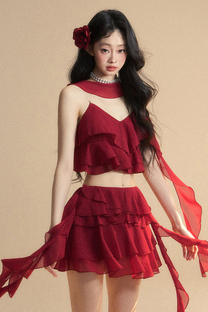 スカート+ショートキャミソール アニメ シフォン