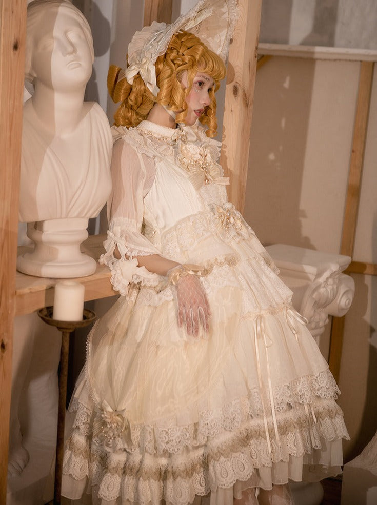 ゴージャスなプリンセスロリータのウェディングドレス