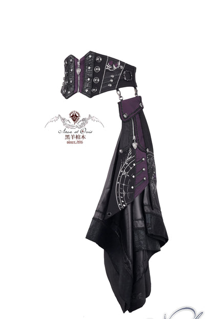 Sin Embroidered Corset Belt & Double-Sided Printed Train