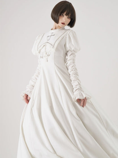 White Cross Moon Lolita Pure Dress
