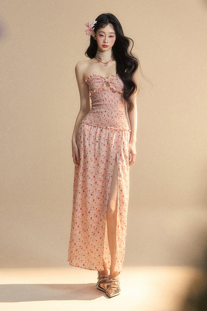 Mädchen Langes Süßes Kleid Tube Top