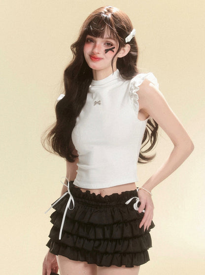 Ärmelloses Top mit ausgestelltem Band