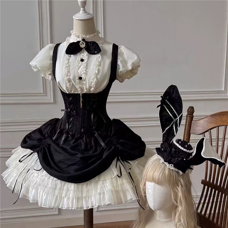 Bloé Rabbit Lolita JSK – Boned Waist-Cinching Princess Dress | Caramel Antique