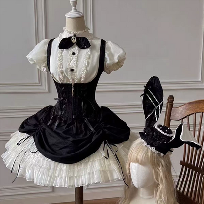 Bloé Rabbit Lolita JSK – Boned Waist-Cinching Princess Dress | Caramel Antique