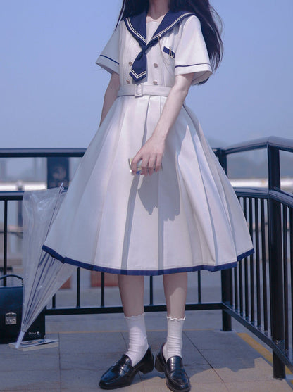 Dress College Style Collar Pleated Sailor