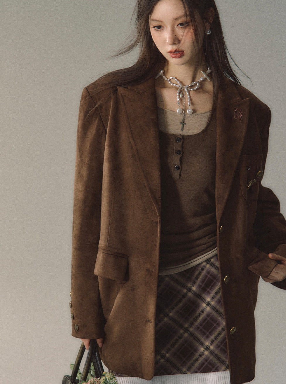 Velvet Suit Plus Imitation Suede Jacket