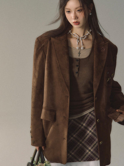 Velvet Suit Plus Imitation Suede Jacket