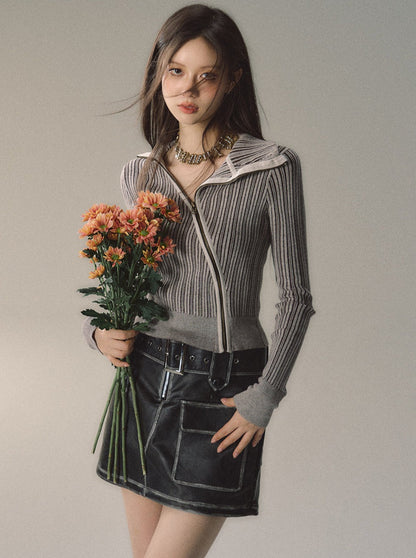 Fit Slim Mode Gestreiftes kurzes Top