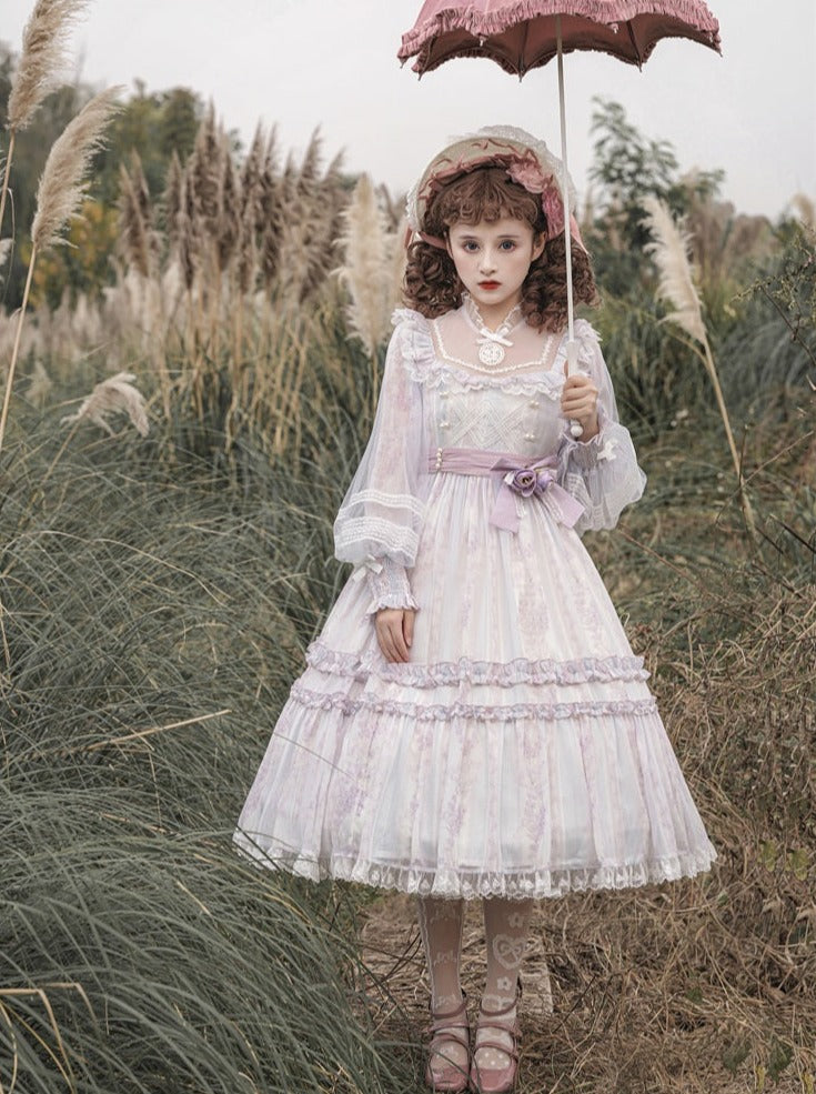 Elegant Chiffon Dress Sheer Lolita