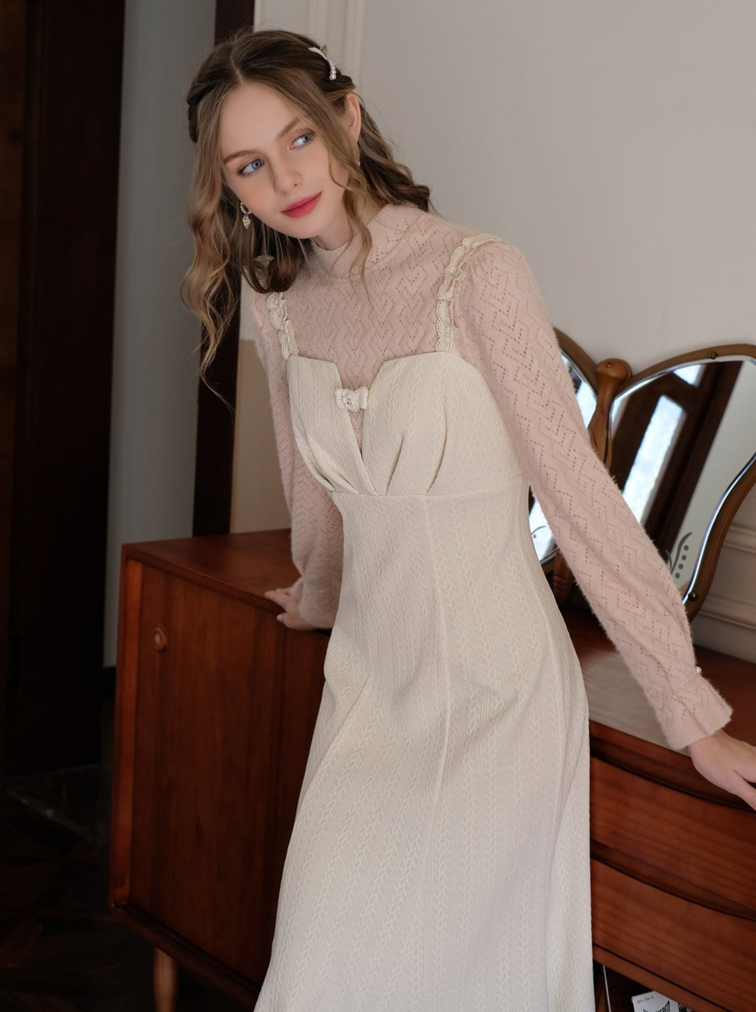 Top Kleid Camisole Meerjungfrau Hals Halb