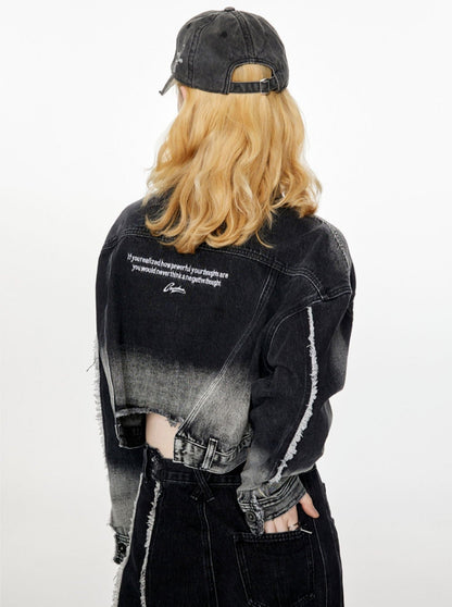 モードジャケット デニム グラデーション ダーク ショート