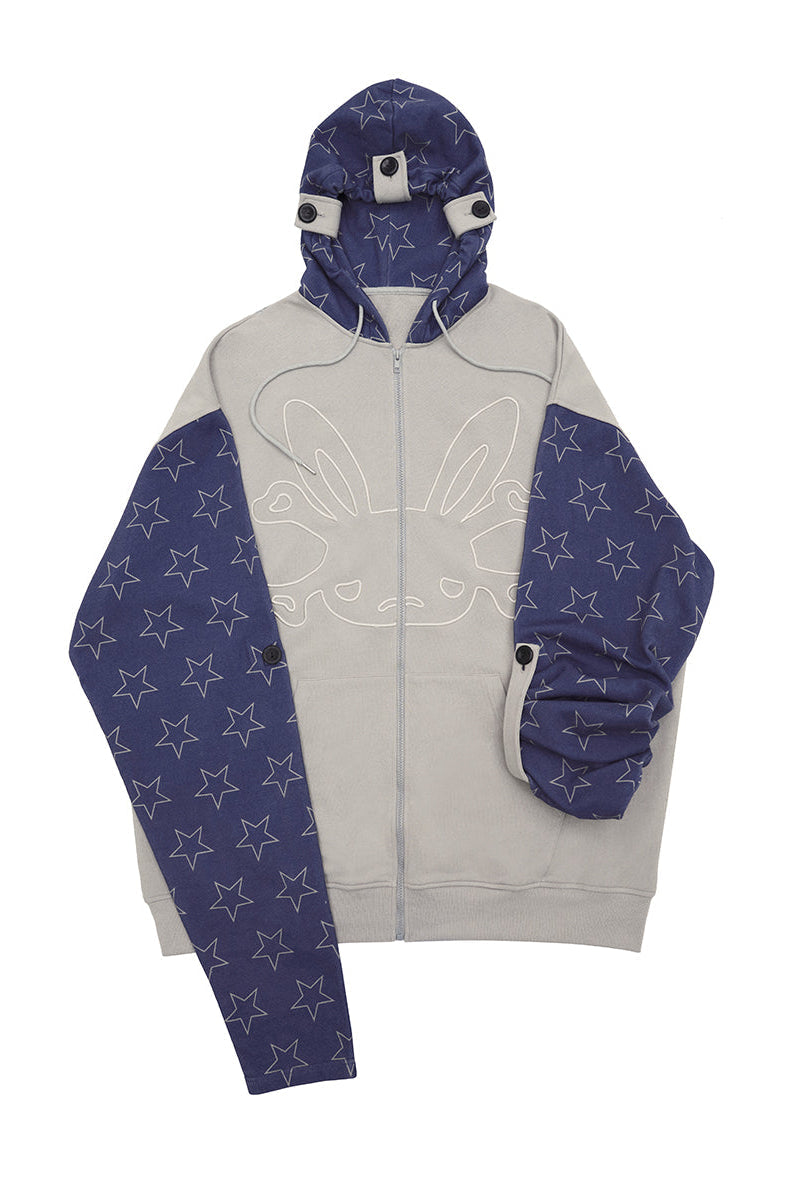 Bicolor Loose Hooded Hoodie Mode