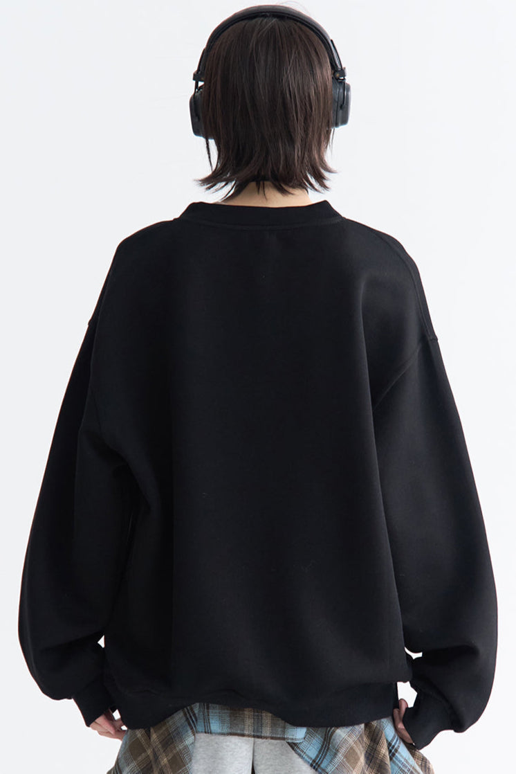 Pullover Letter Patch Casual