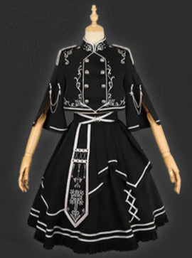 Set Army Up Low Skirt Brumble Cape Dunkle Militärische Kampfjacke Uniform