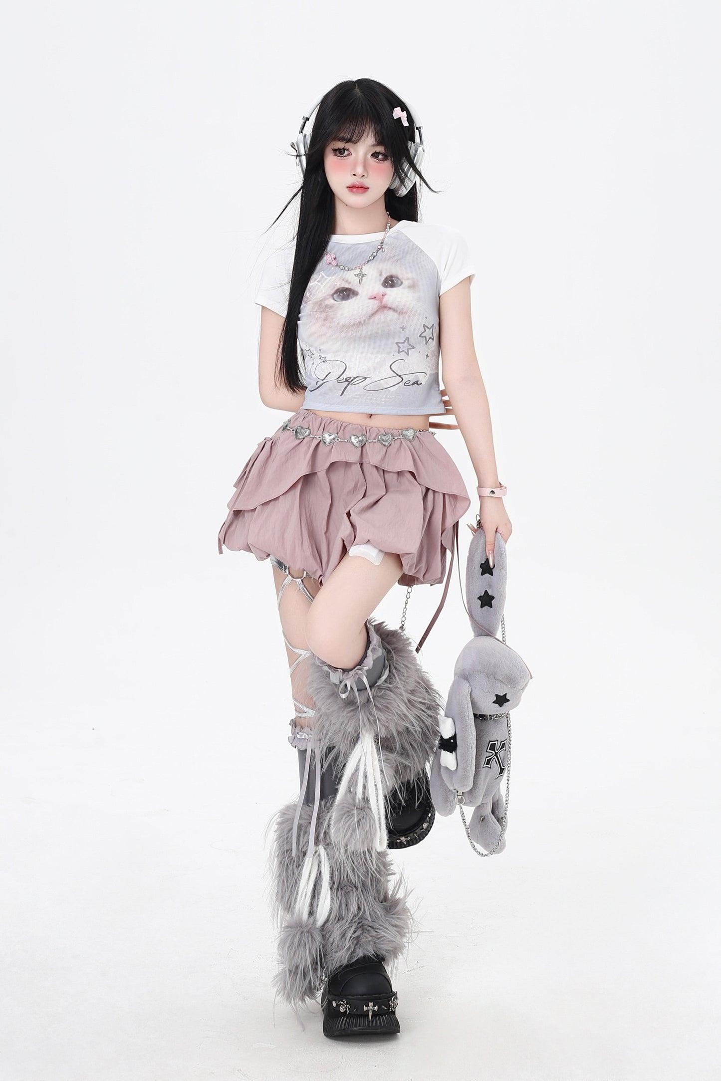 Drawstring One-Shoulder Skirt Top 3-Style