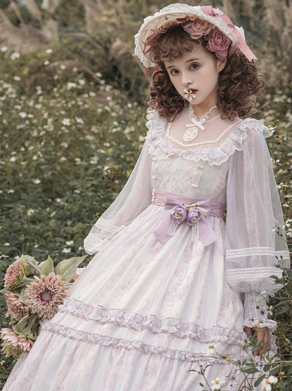 Elegant Chiffon Dress Sheer Lolita