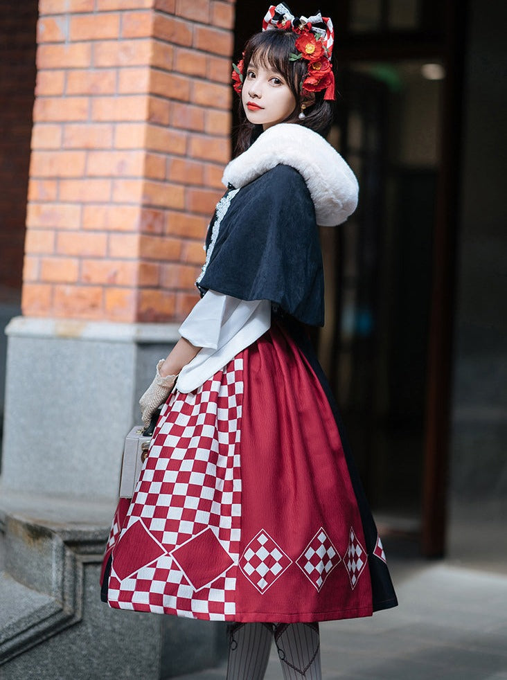 Trompete Pelz Bluse Cape + China Zubehör Quaste Schal Pullover Rock