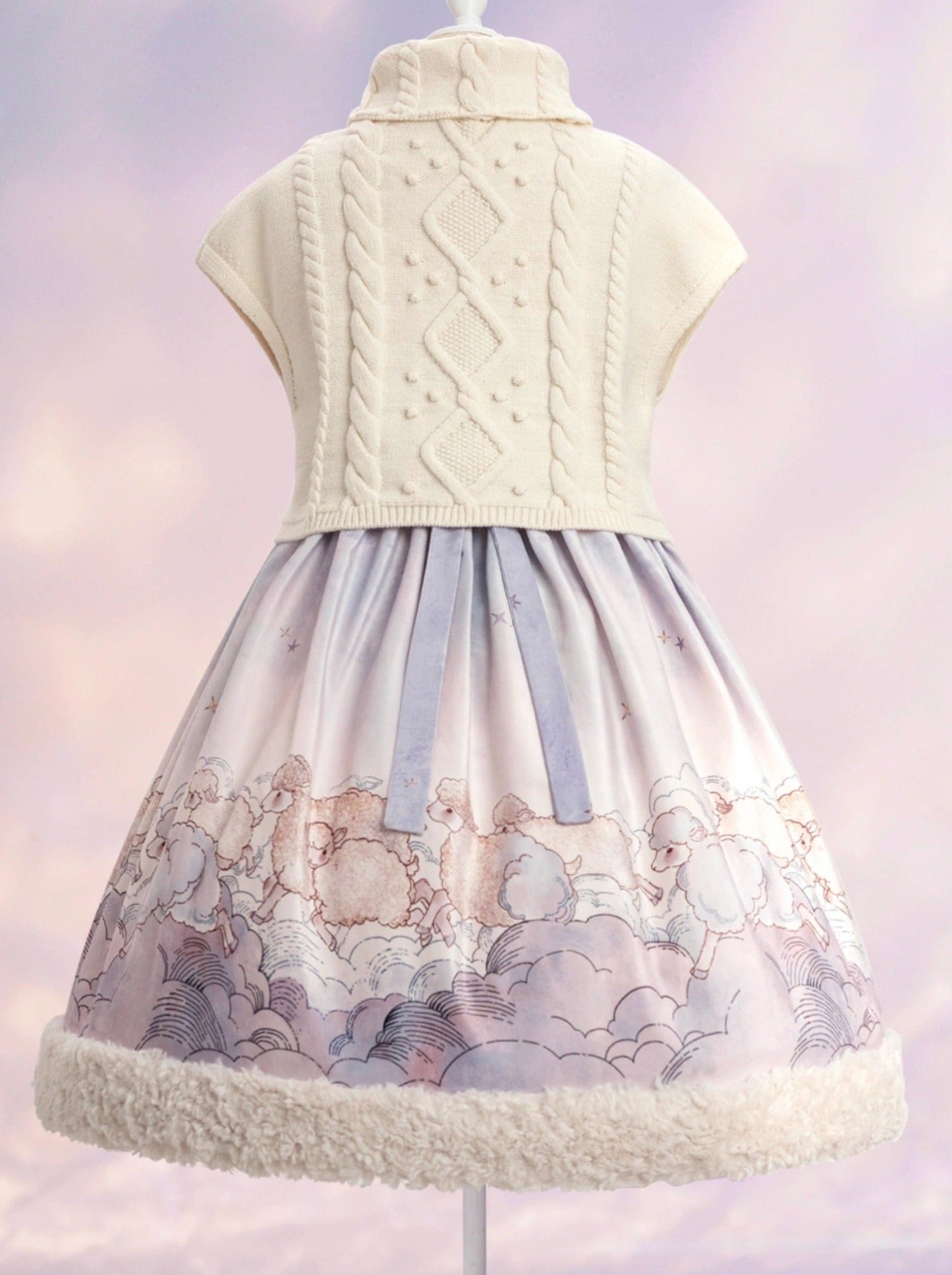 Cable Design High Neck Knit + Knit Leg Warmer + Fancy Lolly Ta Dress