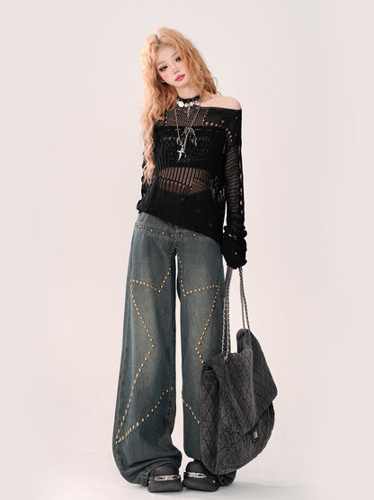 Lockere, weite Jeanshose