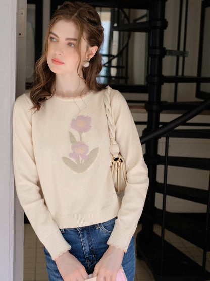 セーター パリ 花 チューリップ ショップ クイーン フランス