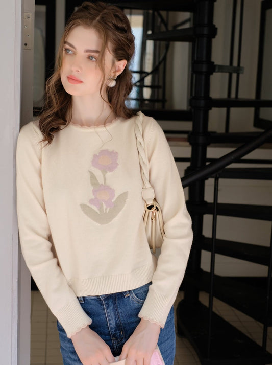 セーター パリ 花 チューリップ ショップ クイーン フランス