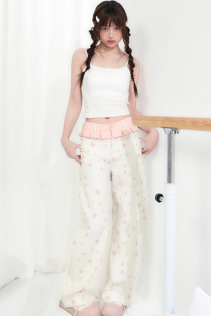 Tube Leg Shake Pants Lace Head Wide