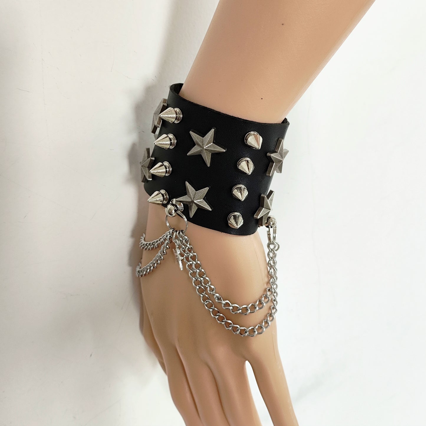 Goth Punk Hottie PU Leather Rivet Bracelet