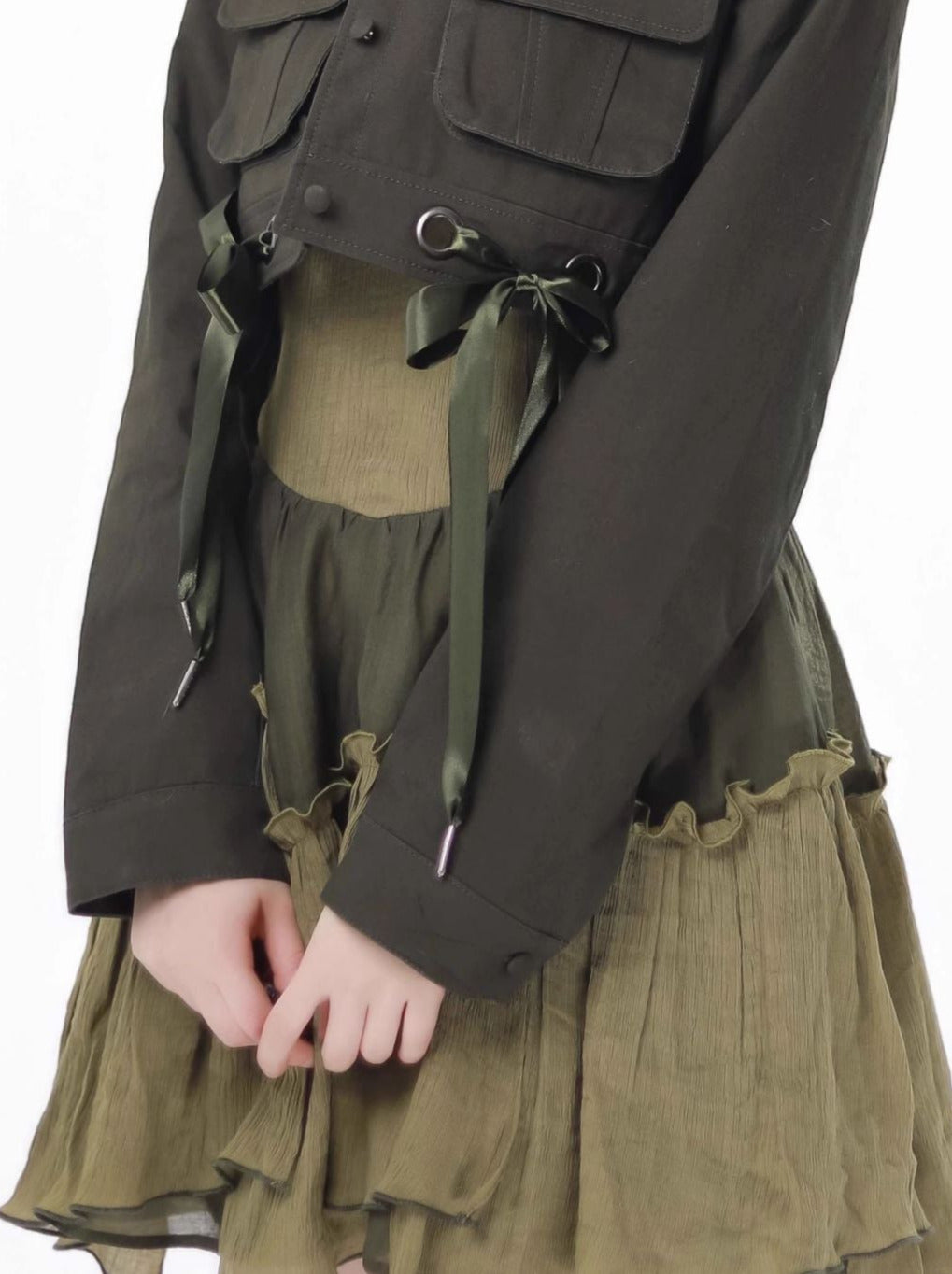 American Halter Retro Denim Green Short Jacket