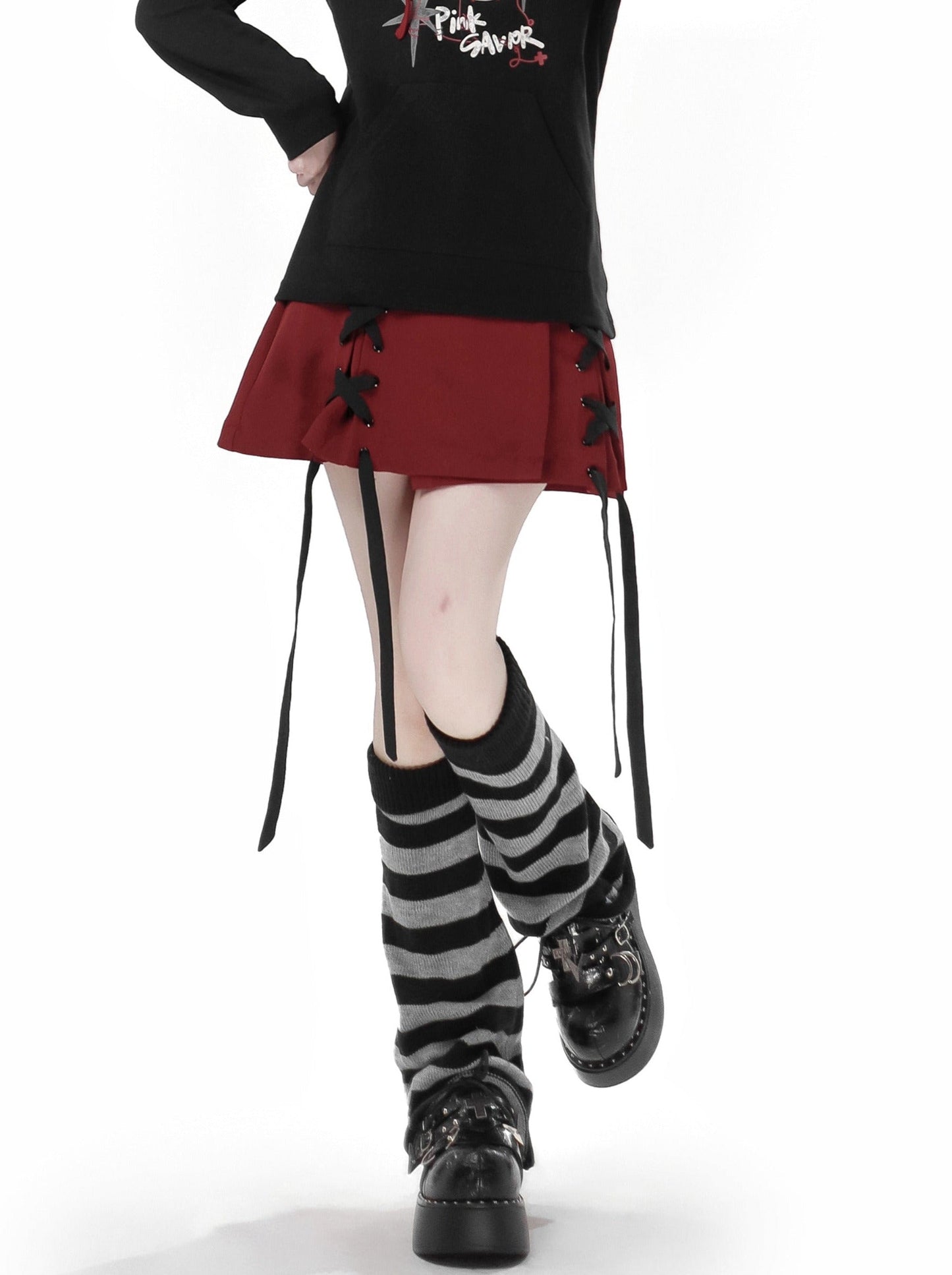 Escape Plan Red Black Work Neck Halter Jacket