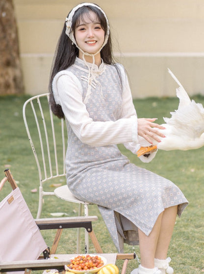 China Dress Sweet Retro Pastel Flower