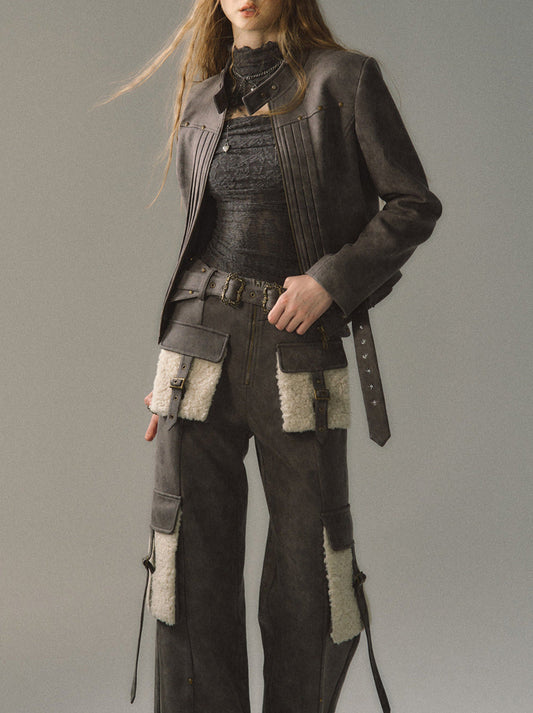 Hohe Tasche Gerade Schlank Cargo Street Lose Große Hosen