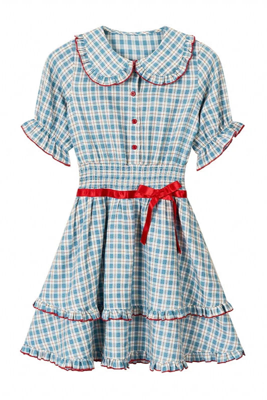 Kleid Cherry Mist Girly Berry Check Cheese