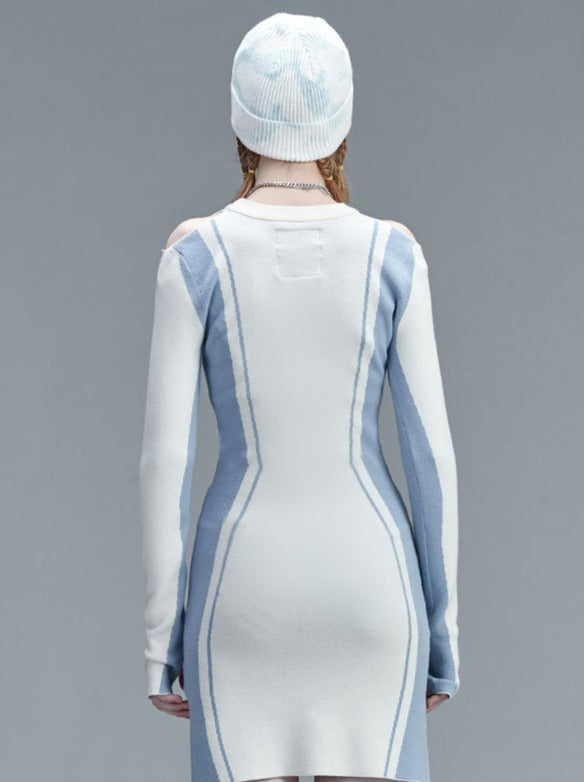 スポーティなタイトドレスのスプライシング