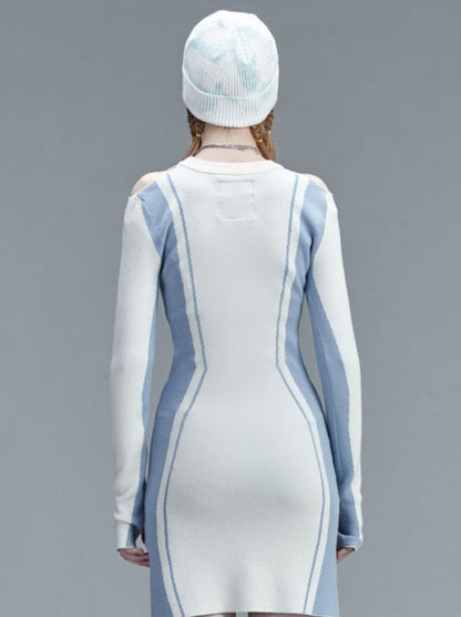 スポーティなタイトドレスのスプライシング