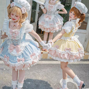 Pastel Lolita dresses worn outdoors