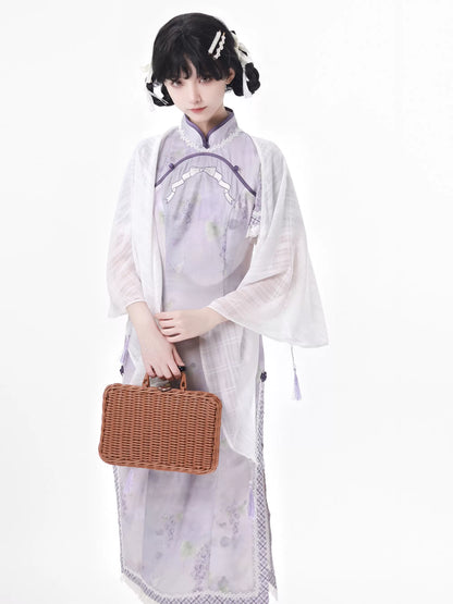 中国パープルニュードリームショールスーツライラック