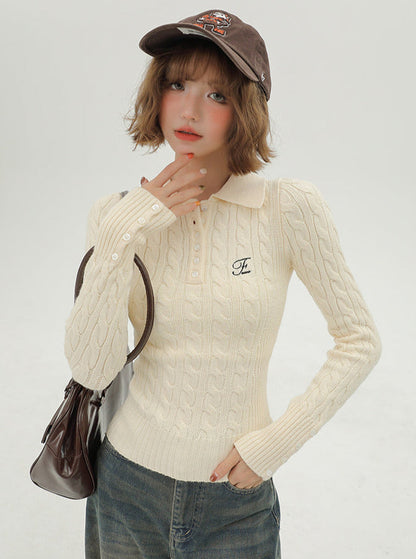 American Polo Retro Collar Top Knit