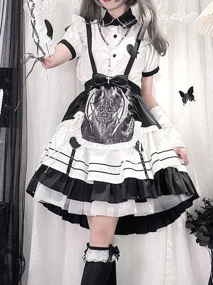 Dienstmädchen-Setup Lolita Englisches Kleid